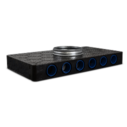 Rozváděcí box pro rekuperaci plochý s 6 vývody FLX-PLO-EPP-R-75-0-6-0-0-160-F