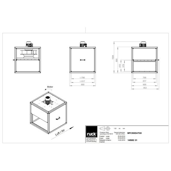 Odtahový ventilační box MPC F4 TI 500/8990, MPC 500 D4 F4 TI 30