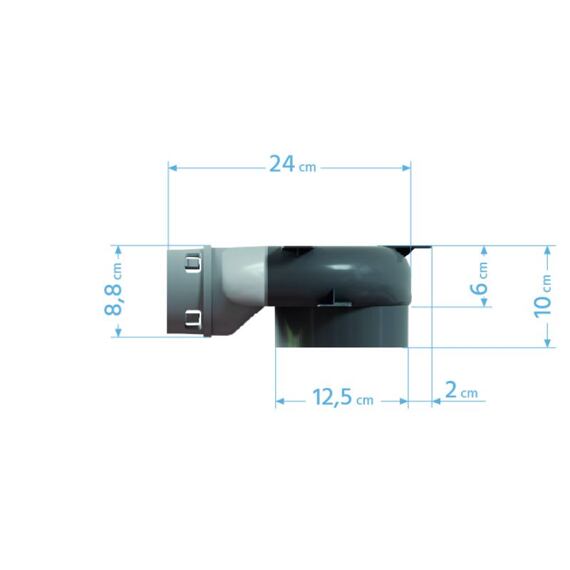 Stropní box pro rekuperaci pro přímou instalaci talířového ventilu 2x75/125
