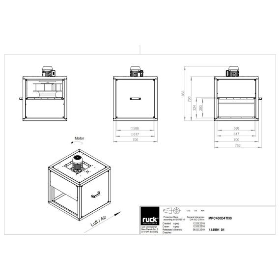 Odtahový ventilační box MPC F4 TI 400/4510, MPC 400 D4 F4 TI 30