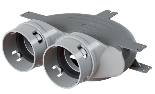 Stropní box pro rekuperaci pro přímou instalaci talířového ventilu 2x75/125