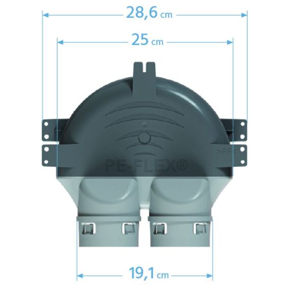 Stropní box pro rekuperaci pro přímou instalaci talířového ventilu 2x75/125
